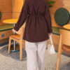 Ribbed Tunic with Corded Waist Brown - Imagen 4