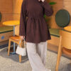 Ribbed Tunic with Corded Waist Brown - Imagen 2