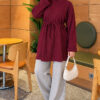 Ribbed Tunic with Corded Waist Plum - Imagen 2