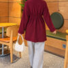 Ribbed Tunic with Corded Waist Plum - Imagen 3