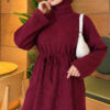 Ribbed Tunic with Corded Waist Plum - Imagen 4