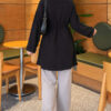 Ribbed Tunic with Corded Waist Black - immagine 3
