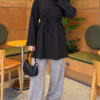 Ribbed Tunic with Corded Waist Black - immagine 4