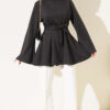 Spanish Sleeve Scuba Tunic Black - الصورة 2