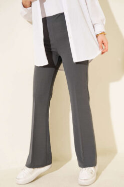 Alternative view of Flared Waistband Double Pants Smoke