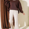 Spanish Hem Scuba Pants Beige - immagine 2