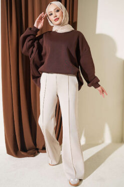 Alternative view of Spanish Hem Scuba Pants Beige