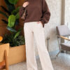 Spanish Hem Scuba Pants Beige – Image 2