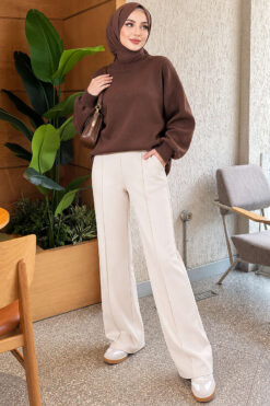 Alternative view of Spanish Hem Scuba Pants Beige