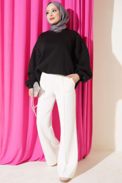 Alternative view of Spanish Hem Scuba Pants White