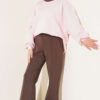 ⁦Spanish Hem Scuba Pants Brown⁩ - الصورة ⁦2⁩