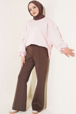 Alternative view of Spanish Hem Scuba Pants Brown