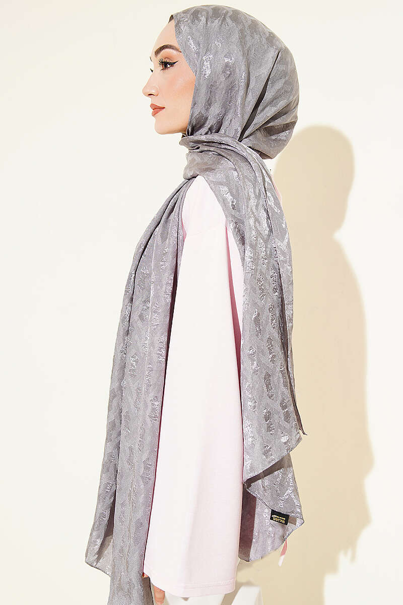 Textured Jacquard Shaw Grey – Bild 3