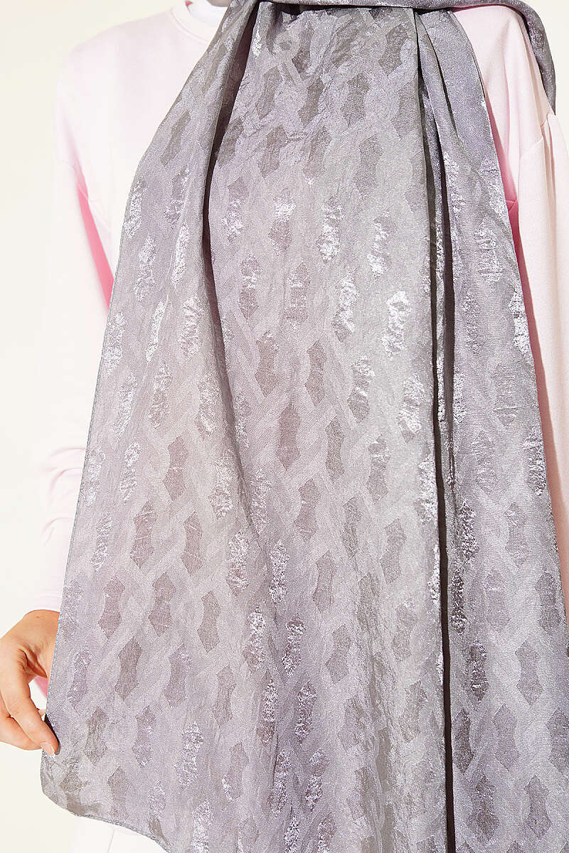 Textured Jacquard Shaw Grey – Bild 4