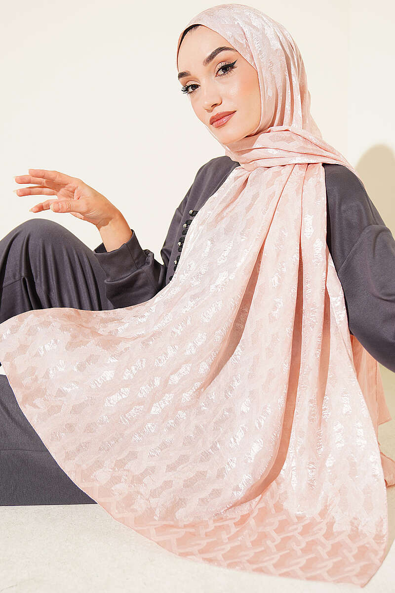 Textured Jacquard Shaw Nude