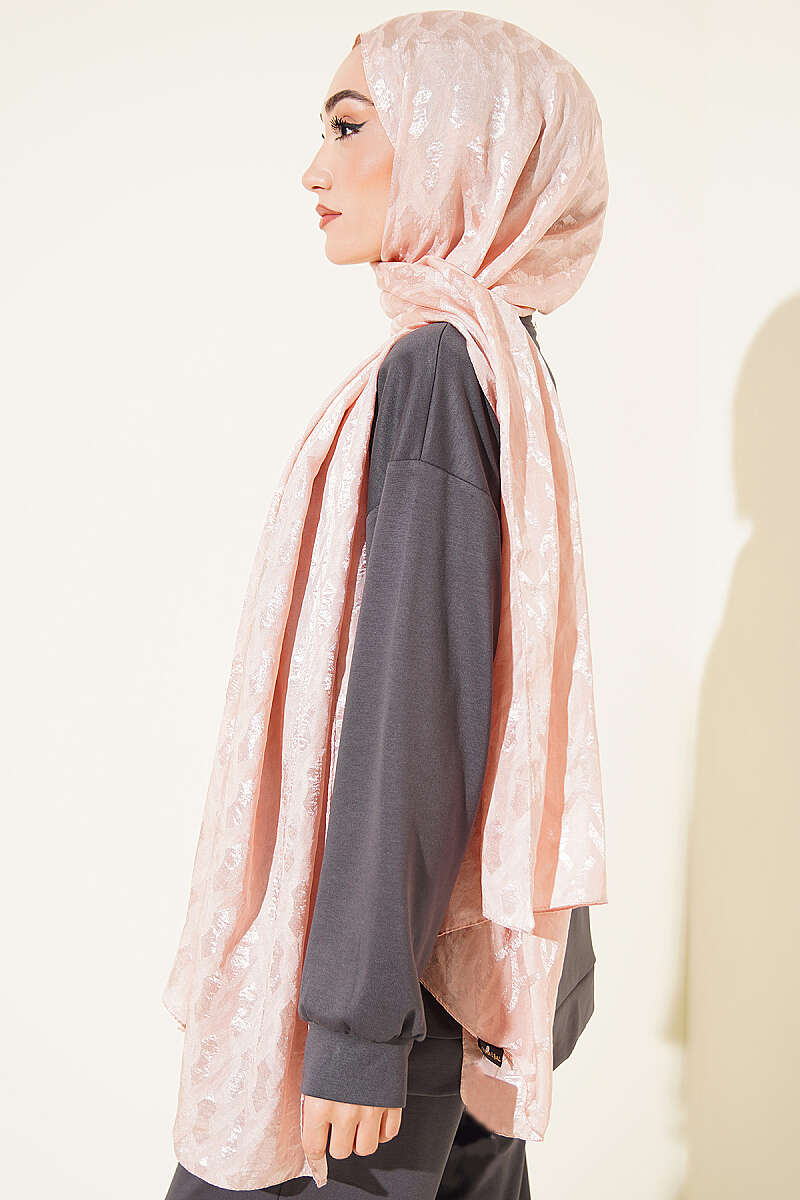 Textured Jacquard Shaw Nude - immagine 3