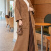Textured Pocket Long Knit Cardigan Latte – Image 3