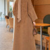 Textured Pocket Long Knit Cardigan Latte – Image 4