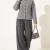 Velvet-Look Special Chenille Cardigan Grey – Image 2