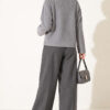 Velvet-Look Special Chenille Cardigan Grey – Image 4