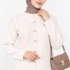 Velvet-Look Special Chenille Cardigan Cream – Image 3