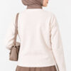 Velvet-Look Special Chenille Cardigan Cream – Image 4