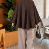 Velvet-Collared Buttoned Cape Brown - Imagen 4