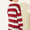 Thick Striped Buttoned Knit Tunic Burgundy – Bild 3