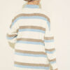 Thick Striped Buttoned Knit Tunic Ecru – Bild 3