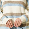 Thick Striped Buttoned Knit Tunic Ecru – Bild 4