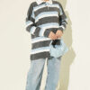 Thick Striped Buttoned Knit Tunic Smoke – Bild 2
