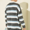 Thick Striped Buttoned Knit Tunic Smoke – Bild 3