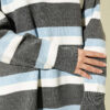 Thick Striped Buttoned Knit Tunic Smoke – Bild 4