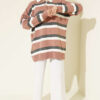 Thick Striped Buttoned Knit Tunic Rose Dust – Bild 2