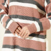 Thick Striped Buttoned Knit Tunic Rose Dust – Bild 4