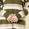 Thick Striped Buttoned Knit Tunic Khaki – Image 4