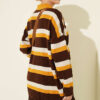Thick Striped Buttoned Knit Tunic Mustard - الصورة 3