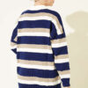 Thick Striped Buttoned Knit Tunic Navy Blue – Bild 3