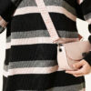 Thick Striped Buttoned Knit Tunic Black – Bild 4
