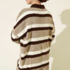Thick Striped Buttoned Knit Tunic Mink - Imagen 3