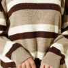 Thick Striped Buttoned Knit Tunic Mink - Imagen 4