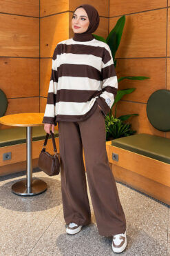 Alternative view of French Terry Tunic Brown