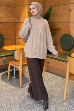 Alternative view of Thick Ribbed Knit Tunic Beige