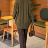 Thick Ribbed Knit Tunic Khaki - الصورة 4