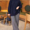 Thick Ribbed Knit Tunic Navy Blue - Imagen 2