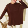 Heart Detail Basic Tunic Brown