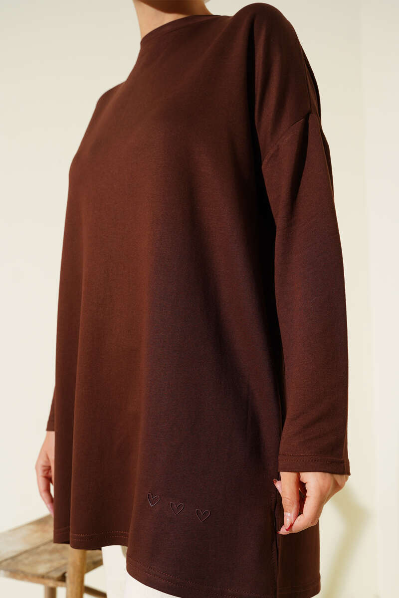 Heart Detail Basic Tunic Brown – Bild 4