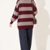 Heart-Embroidered Shirt Collar Tunic Burgundy – Bild 4