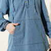 Hooded Denim Two-Piece Set Light Blue - Afbeelding 4