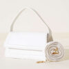 Magnetic Closure Handbag with Flap White